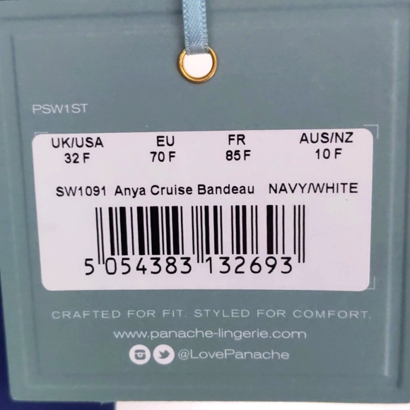 Panache Anya Cruise Tankini Top. Bra size. Navy/White. Multiple sizes. - Picture 4 of 9